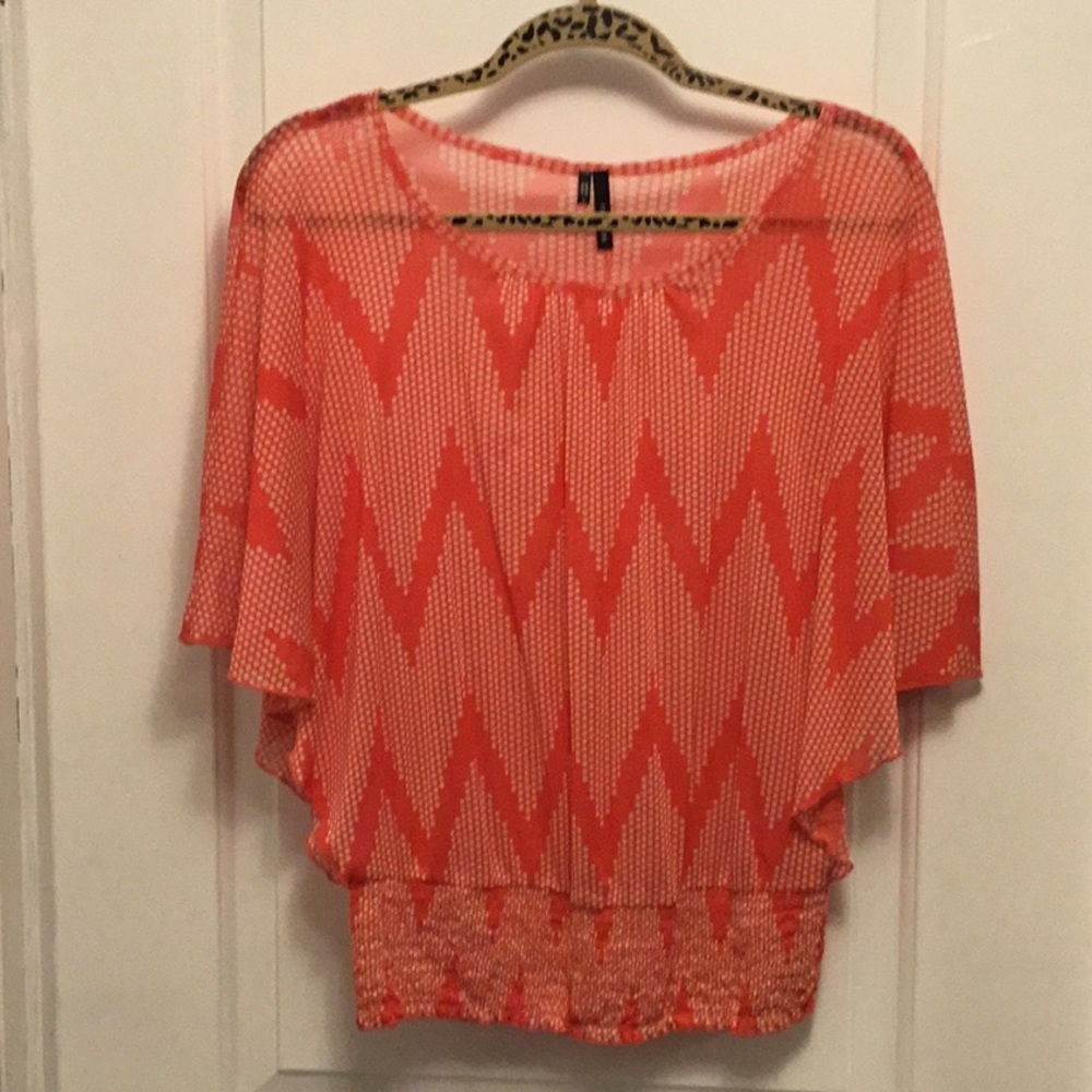 Coral chevron blouse